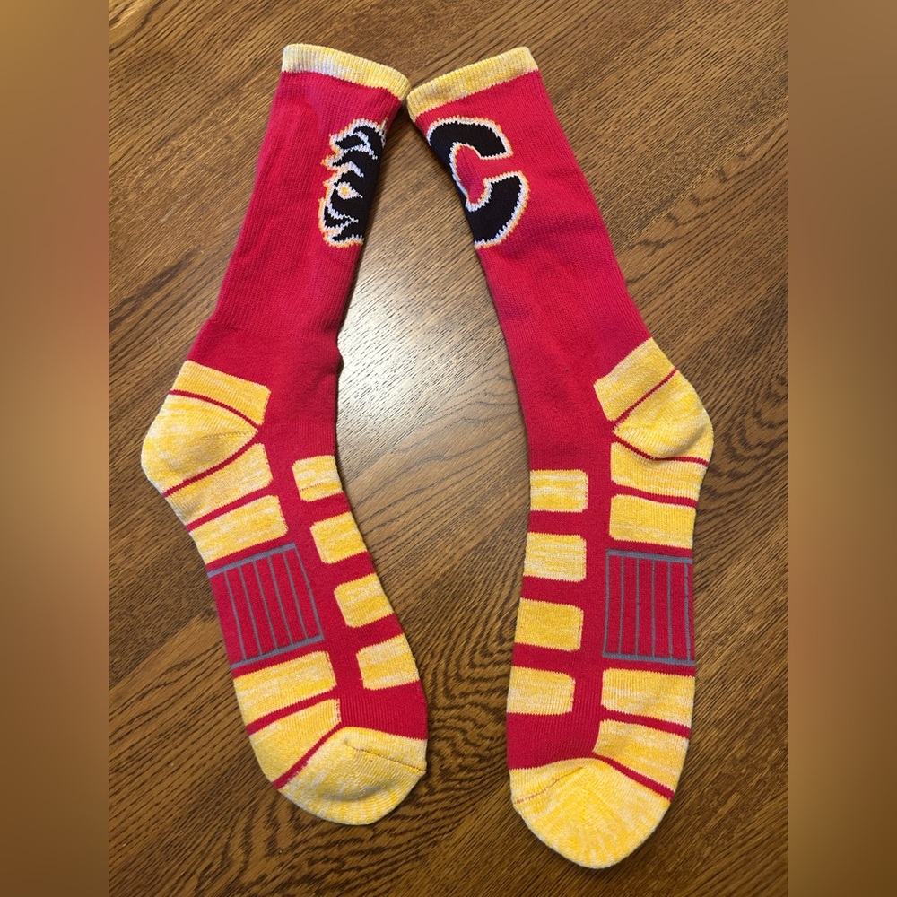 Calgary Flames Red and Yellow Socks